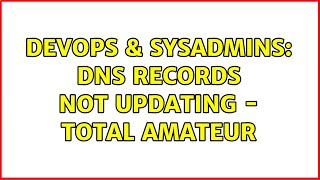 DevOps & SysAdmins: DNS records not updating - total amateur Wealth