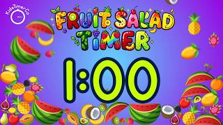 1 Minute Fruit Salad Visual Timer for Kids Classroom 🍉🍍