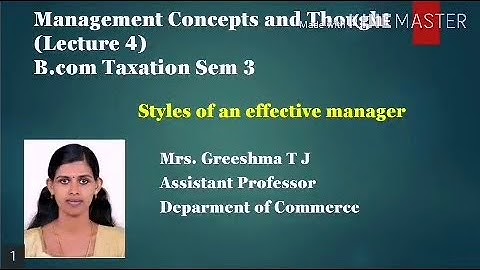 Management Concepts and Thoughts -Lecture - 4 B.Com Tax  S3