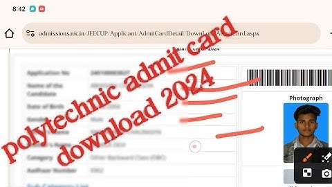 Up Polytechnic Download Admit Card Active Link | Jeecup 2024 Download Admit Card || Polytechnic 2024