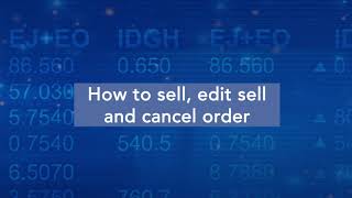 How to sell, edit sell and cancel order in TMS?