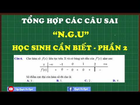 Những câu hỏi dễ bị sai khi thi trắc nghiệm môn toán 12 phần 2|Thầy Nguyễn Văn Huỳnh