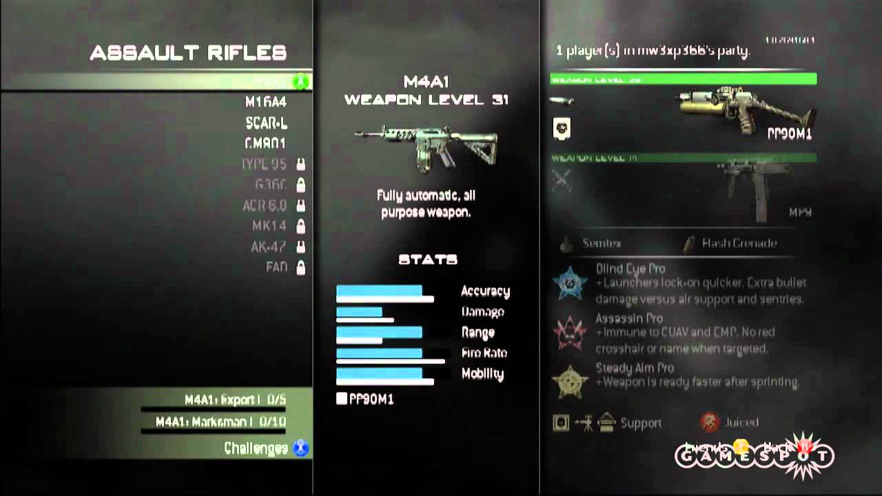 Call of Duty: Modern Warfare 3 - Primary Weapon Menu Gameplay Video (Xbox  360) - 