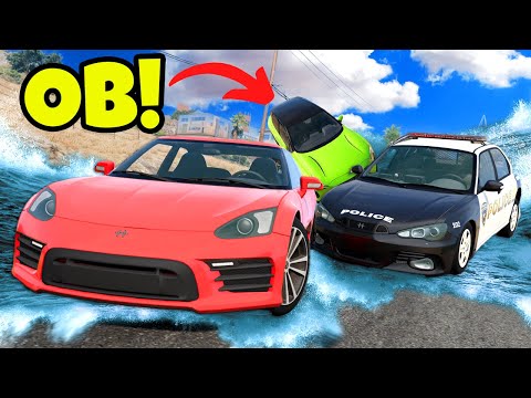 Escape the Flood But It's During a Police Chase in BeamNG Drive Mods!