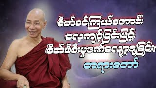 ပါမောက္ခချုပ်ဆရာတော်ဟောကြားတော်မူသော စိတ်စင်ကြယ်အောင် လေ့ကျင့်ခြင်းဖြင့် စိတ်ဖိစီးမှုဒဏ်လျော့ချခြင်း