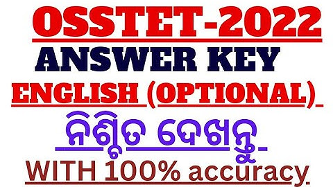 OSSTET 2022|ANSWER KEY|ENGLISH (OPTIONAL) |100% CORRECT ANSWER|MUST WATCH @vidwanclasses2137