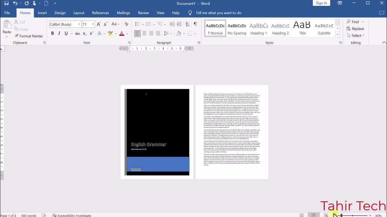 How to insert cover page in MS Word document YouTube