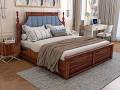 SABTA King Size Sheesham Bed With Storage And Blue Headboard Review - Pros &amp; Cons - Craft Wooden