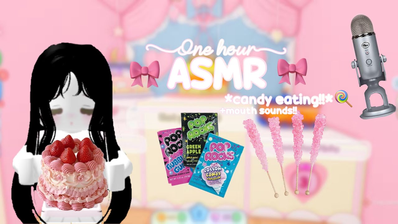   ꒰ Roblox asmr 🍭꒱ ONE HOUR of candy eating and mouth sounds! 𝜗ৎ ꒰ tingly asmr to fall asleep to ♡ ꒱