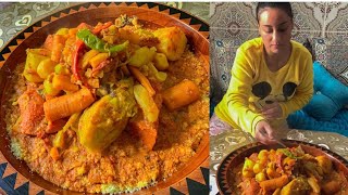 طريقة تحضير الكسكس المغربي بطريقة مبسطة/couscous marocain ❤️??