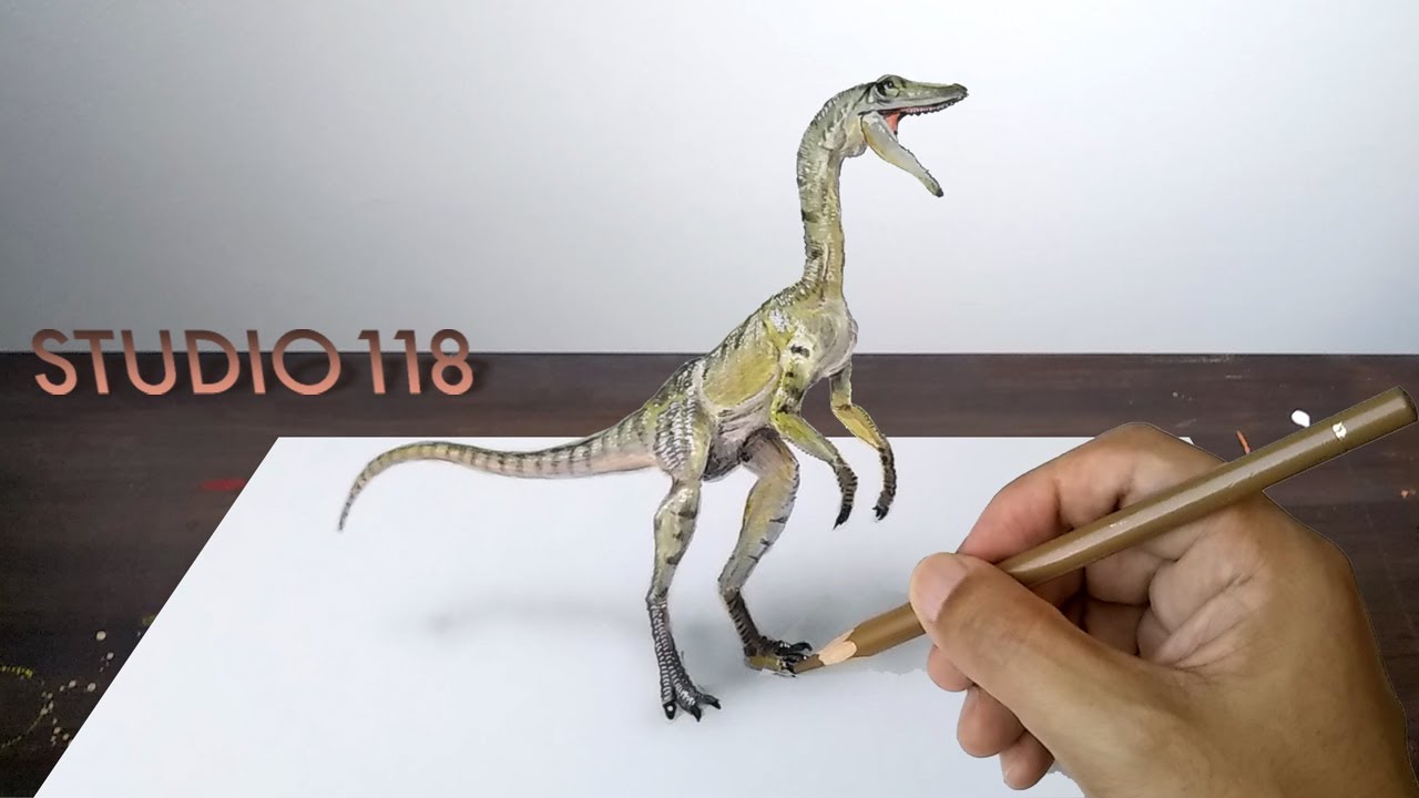 Jurassic Park Compsognathus Illustration Making Drawing studio 118