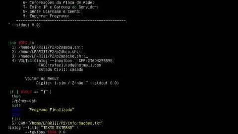 Linux - terminal Dialog em Shell