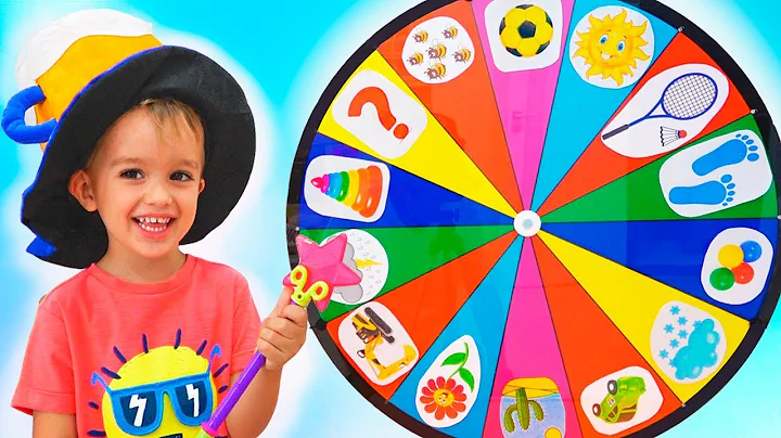 Funny kids play with Magic wheel