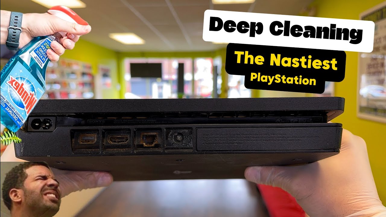 Deep cleaning and fixing the Nastiest #playstation  I’ve ever seen 🤢🤮 #gross #asmr #nasty #hair