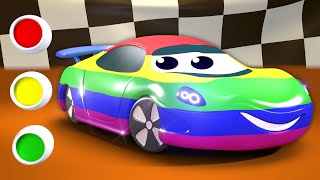 🏎️🌈 Learn Colors with Racing Cars - Panda Bo Finger Family &amp; Nursery Rhymes for Kids