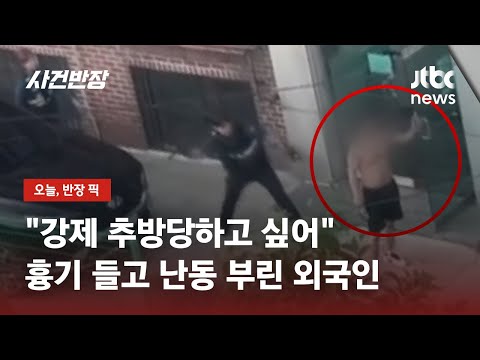 흉기 들고 난동 부린 외국인, 왜? "강제 출국당하려고" / JTBC 사건반장