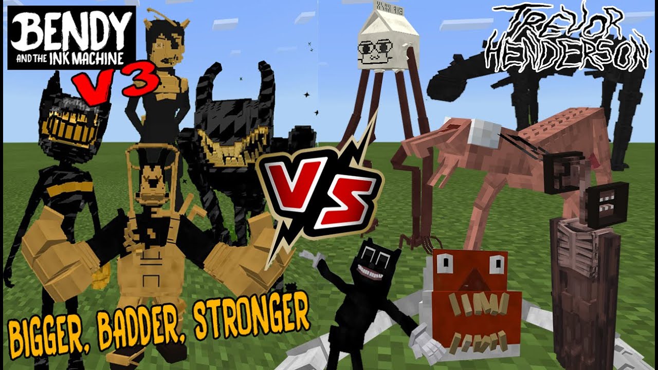 Bendy and the Ink Machine V3 VS Trevor Henderson Creatures [Minecraft PE]
