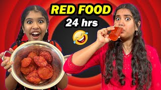 We Ate Only RED FOOD❤ for 24 hrs || Food Challenge Tamil || Ammu Times ||
