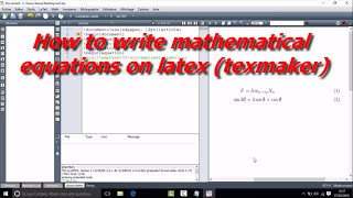 How To Write Mathematical Equations On Latex Texmaker
