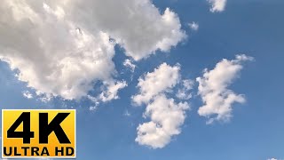 Blue Sky and Clouds Screen Saver (No sound) 2 Hours 4K UHD