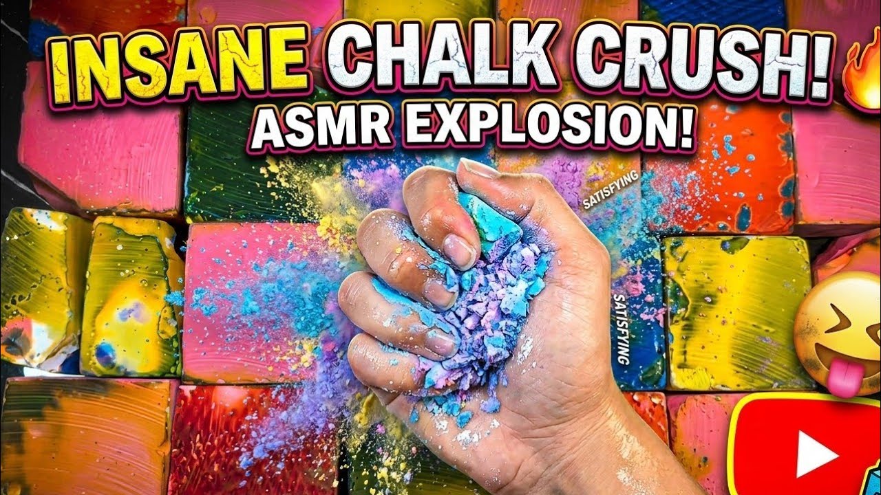INSANE Rainbow Chalk Crush! 🌈 | Satisfying ASMR Explosion