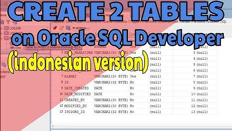 Create 2 TABLES on Oracle SQL Developer