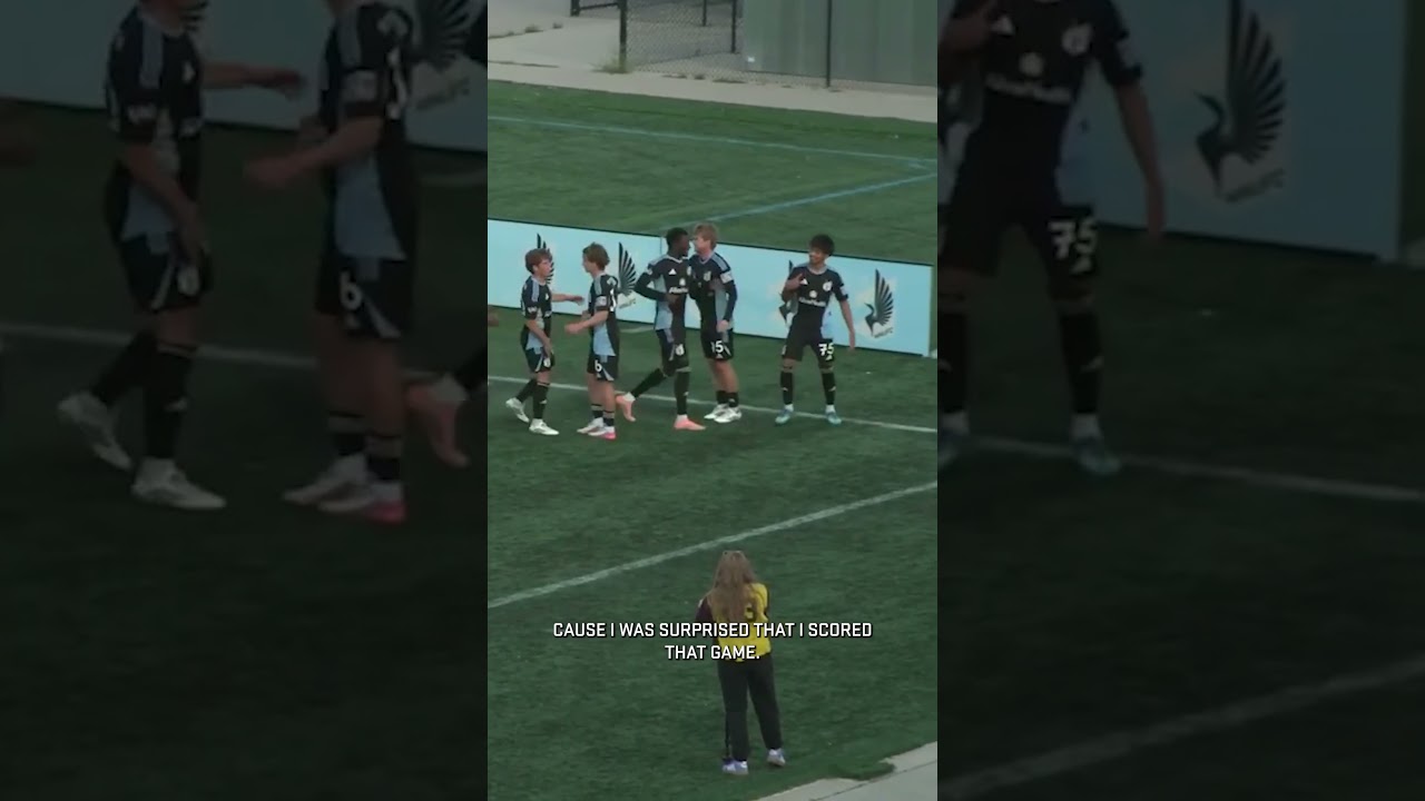 U19 player Hector Cruz reacts to his first professional goal #mnufc #mls #mlsnextpro #goal #soccer
