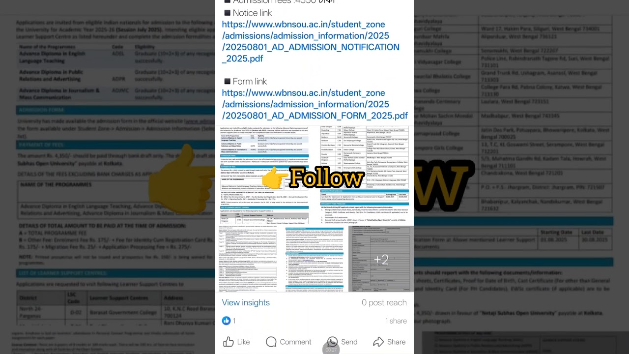 NSOU ADVANCE Diploma Admission //2025 //Netaji Subhas Open University //ADMISSION 