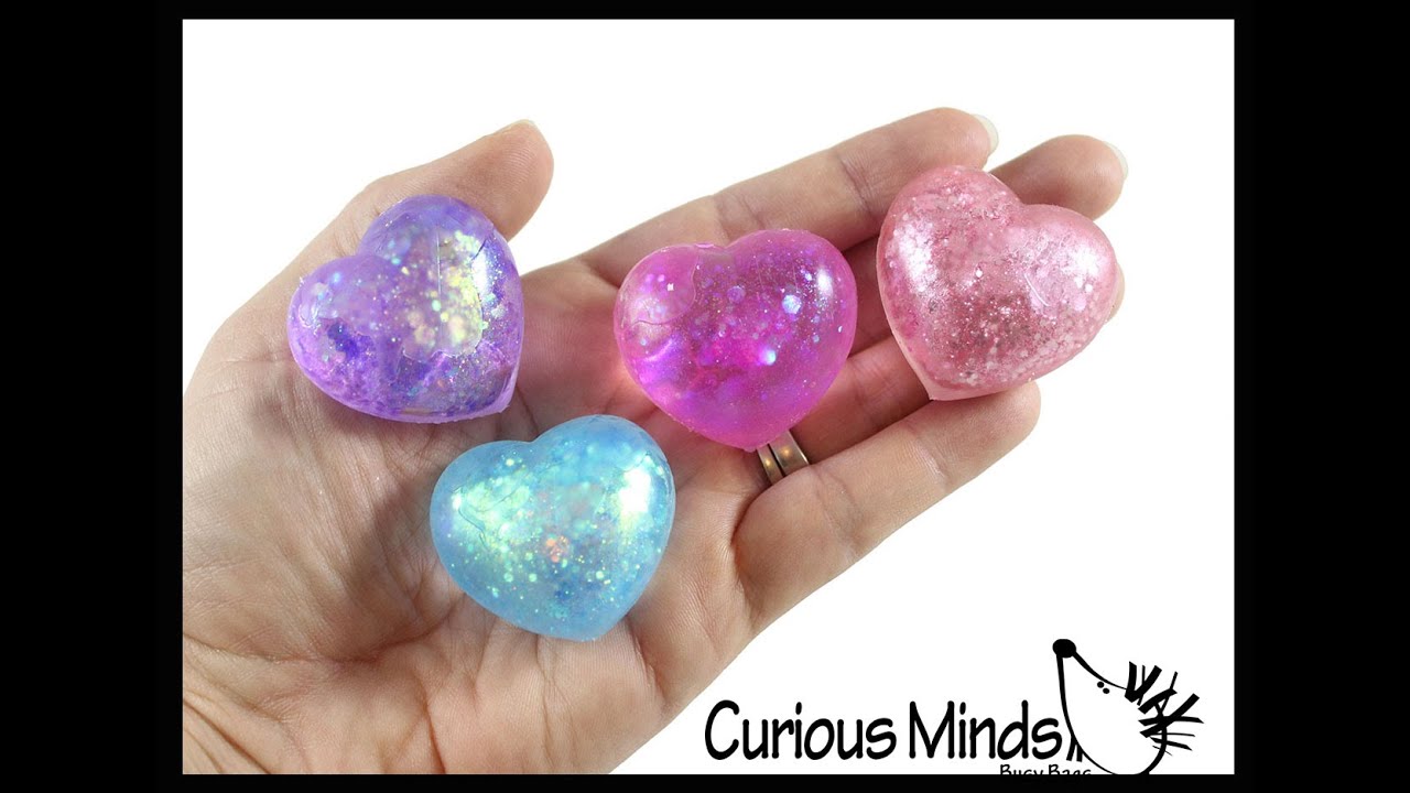 Tiny heart shaped sugar balls thick gel stress ball