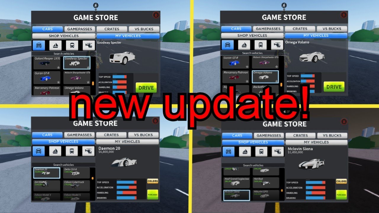 new vehicle simulator update 4 new cars (vehicle simulator) - YouTube