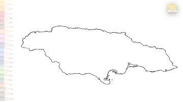 Jamaica map outline drawing easy | Map drawing tutorial | How to draw Jamaica map step by step