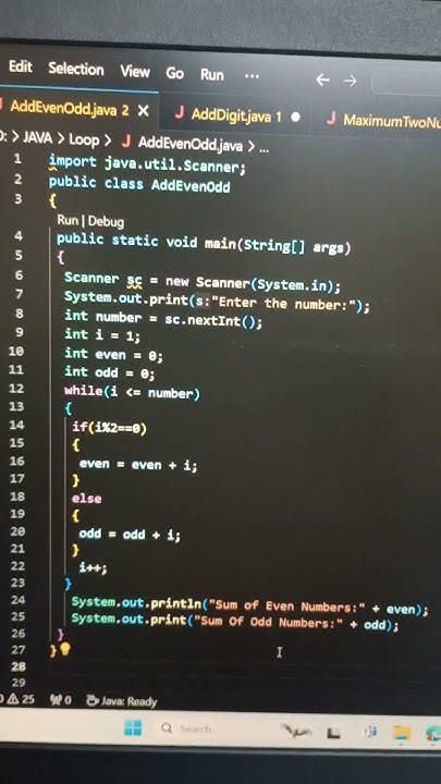 Add Even Odd Code || JAVA Program 💻 #codenock #code#java# ...