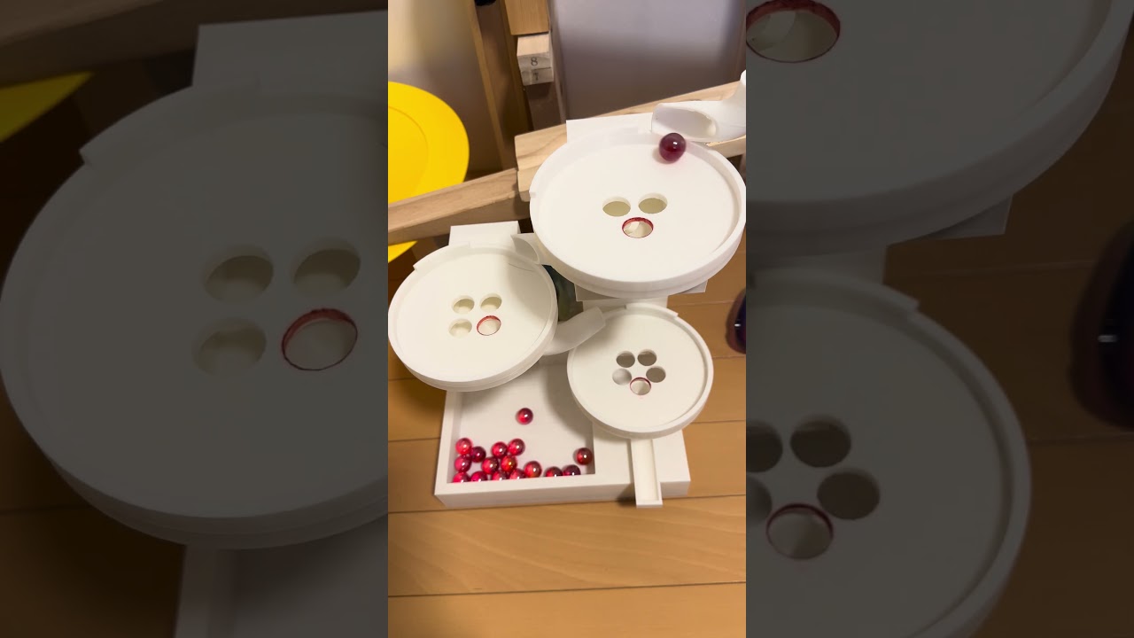 カイジっぽい?❶❾ 3Dプリンターで作った、3段クルーンにビー玉を転がす。全然最後までなかなかいかない。#marblesrace #automobile #marblesofig #marblerun