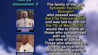 Sylvester Harrison Straughn thank you