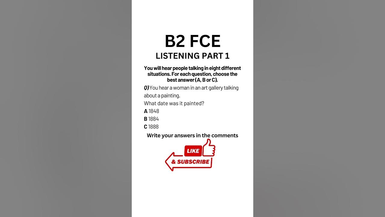 B2 First (FCE) Listening Practice Test 2024 - Part 1 #b2firstlisteningtests #learningenglish #fce B2 First (FCE) Listening Practice Test 2024 - Part 1 #b2firstlisteningtests #learningenglish #fce