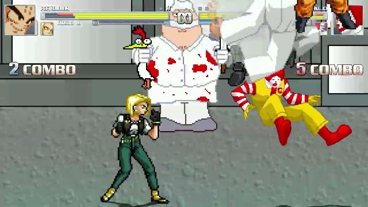 AN Mugen #549: Krillin & Android 18 VS Donald & Colonel Sanders