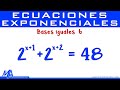 Ecuaciones exponenciales con bases iguales | Ejemplo 6