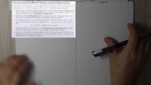 GROUPES | Théorème de Lagrange (démonstration) | Sous groupe distingué | Sous groupe quotient