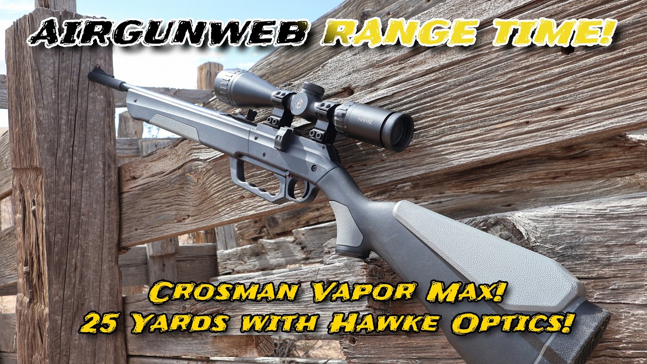 Пистолет Crosman Vapor Max 25 Yards с оптикой Hawke - стрельба патронами .177 H&N FTT и Crosman PHP!