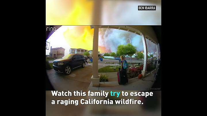 A family's dash to escape a California wildfire is caught on their smart-doorbell
