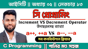 সহজে সি প্রোগ্রামিং | Increment & Decrement Operator | Syntax & Example | C Programming | hsc ict 