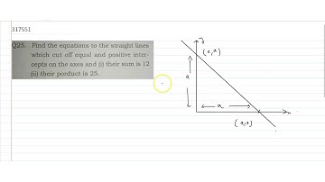Find the equations to the straight lines which cut off equal and positive intercepts on the ax