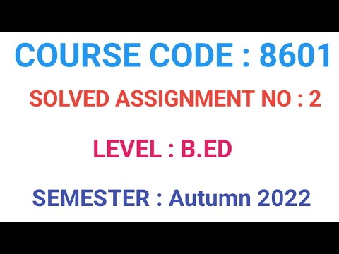 aiou solved assignment bed autumn 2022