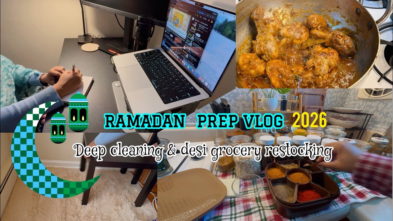 Peaceful Ramadan Preparation🌙| Deep Cleaning my Home✨| Desi Grocery Restock | Chicken Curry  