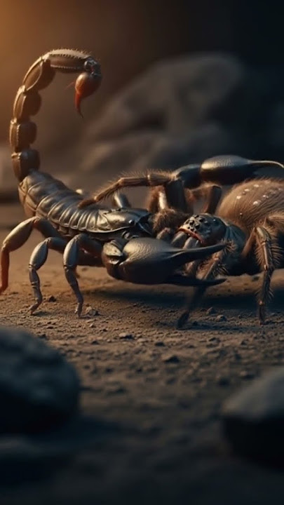 Giant spider vs giant scorpion fight #bigspider #bigscorpion