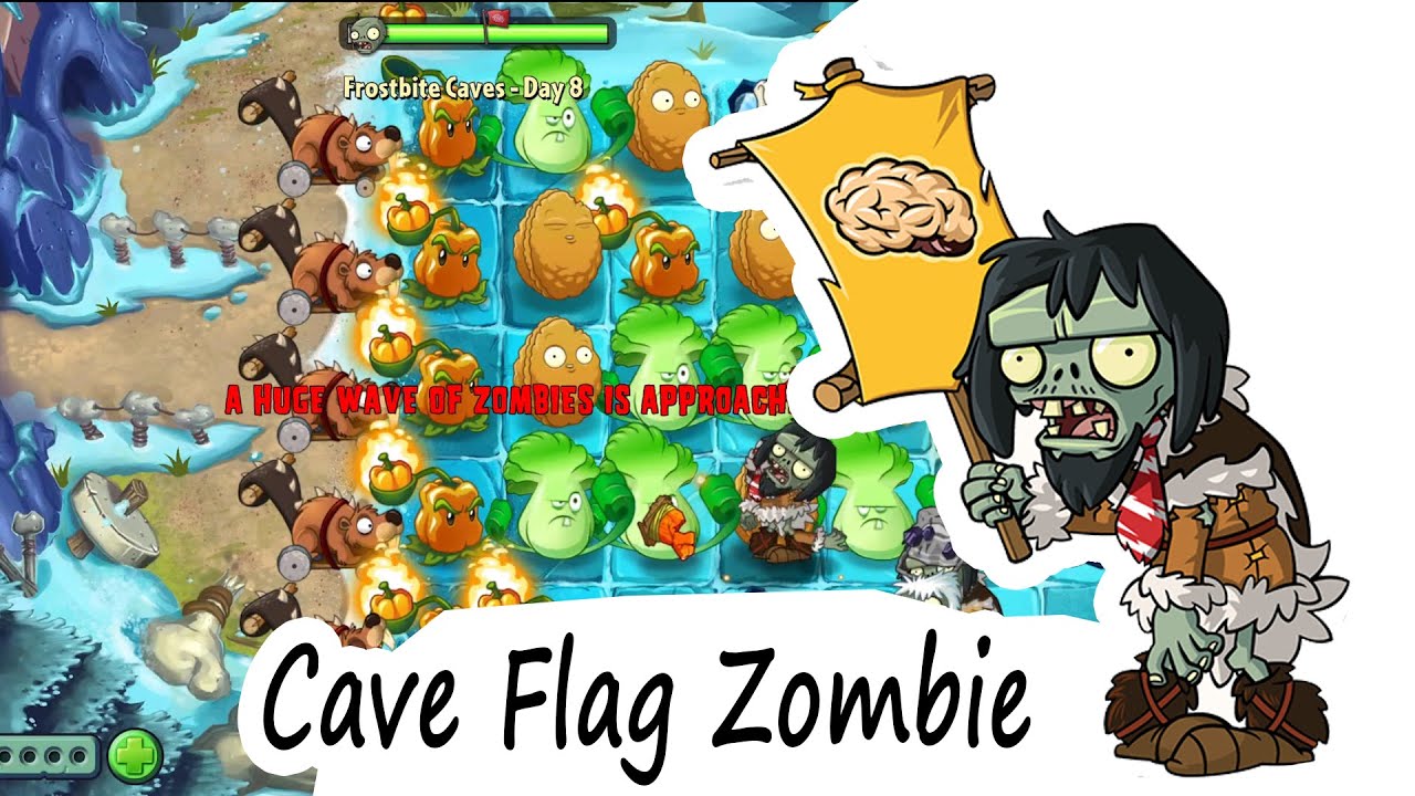 Plants Vs Zombies 2 Flag Zombie Plants vs Zombies 2, Frostbite Caves Day, Cave Flag Zombies win or not