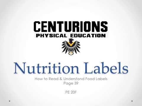 Nutrition Lesson 2 - Labels - YouTube