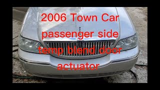 Remove Glovebox ONLY 2006 Town Car EASY Passenger Temperature blend door temp actuator replacement.