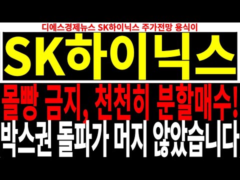 SK하이닉스 주가전망 몰빵 금지 천천히 분할매수 박스권 돌파가 머지 않았습니다 Feat 디에스경제뉴스 SK하이닉스 주가전망 용식이 