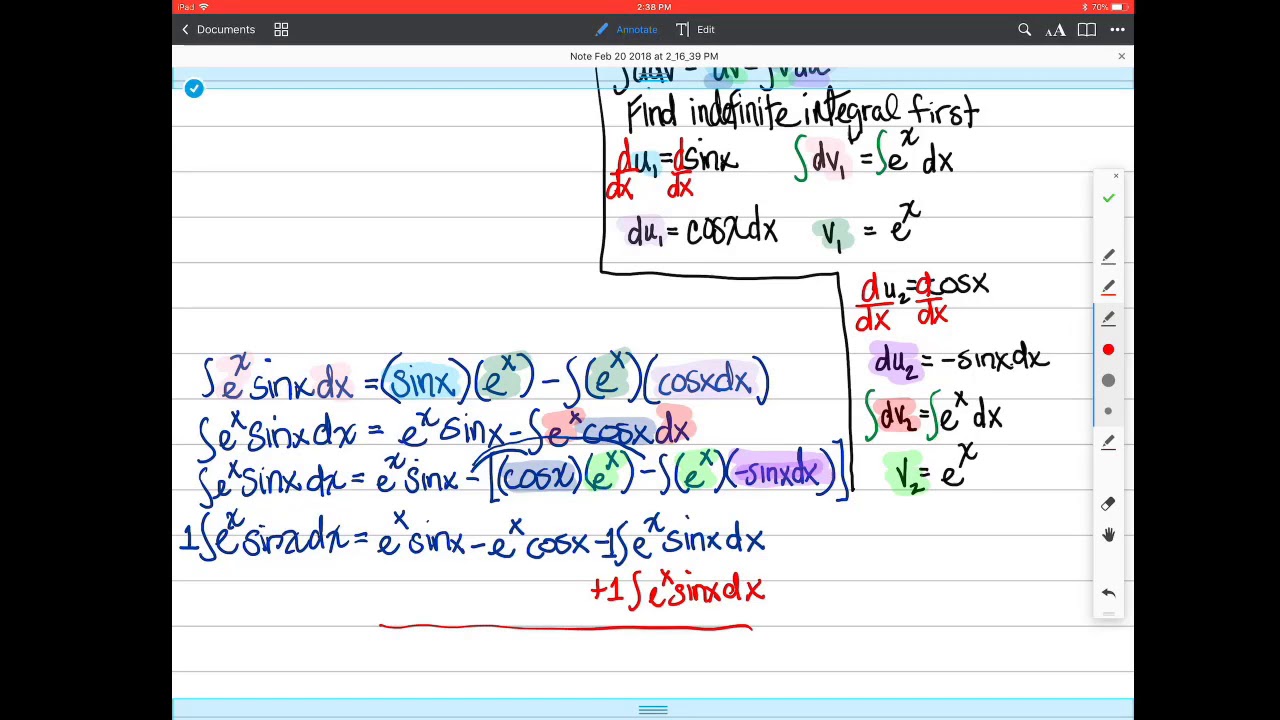 Integration by Parts Definite Integral Example YouTube